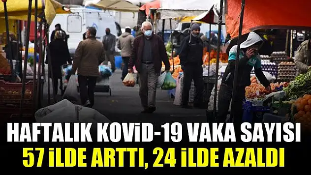 Haftalık Kovid-19 vaka sayısı 57 ilde arttı, 24 ilde azaldı