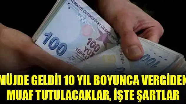 Müjde geldi! 10 yıl boyunca vergiden muaf tutulacaklar, işte şartlar