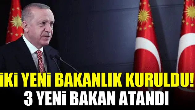 İki yeni bakanlık kuruldu! 3 yeni bakan atandı