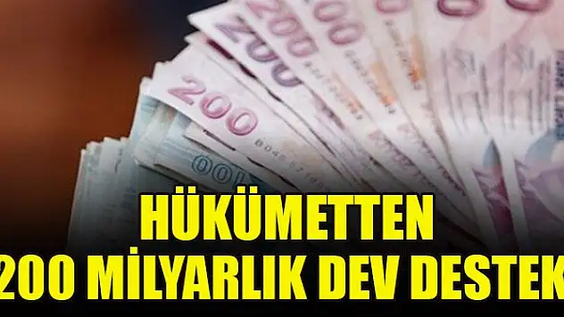 Hükümetten 200 milyarlık dev destek!