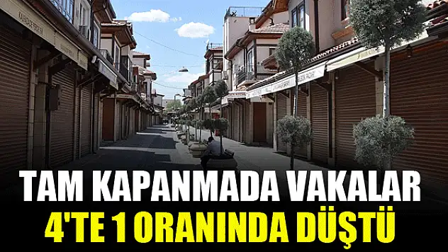 Tam kapanmada vakalar 4'te 1 oranında düştü