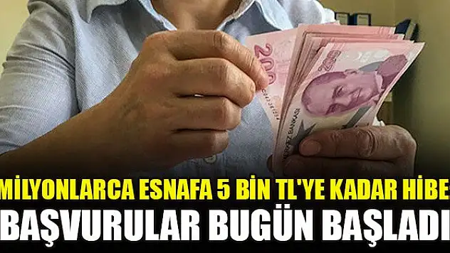 Milyonlarca esnafa 5 bin TL'ye kadar hibe: Başvurular bugün başladı