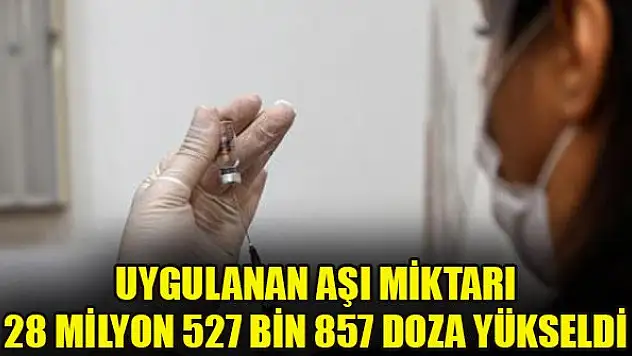 Uygulanan aşı miktarı 28 milyon 527 bin 857 doza yükseldi