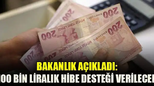 Bakanlık açıkladı: 100 bin liralık hibe desteği verilecek