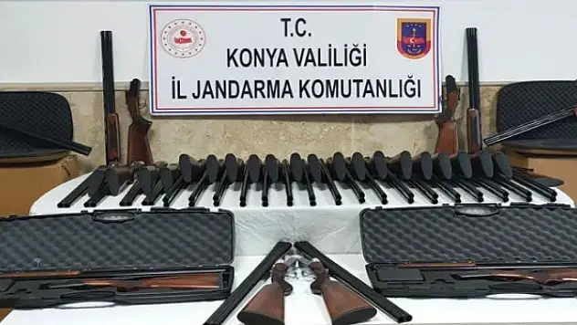 Konya'daki kaçak silah operasyonunda 85 av tüfeği ele geçirildi