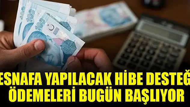 Esnafa yapılacak hibe desteği ödemeleri bugün başlıyor