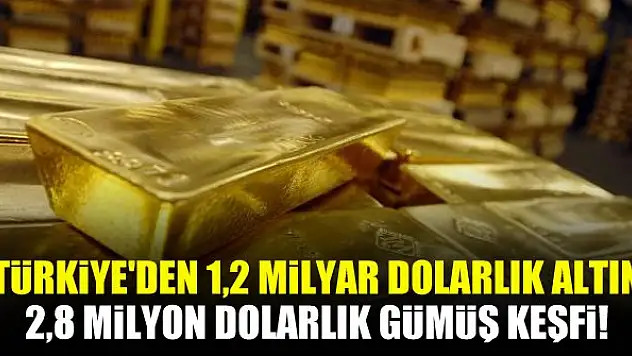 Türkiye'den 1,2 milyar dolarlık altın, 2,8 milyon dolarlık gümüş keşfi
