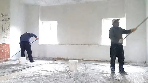Atıl vaziyetteki okul binasına bakım yapıldı