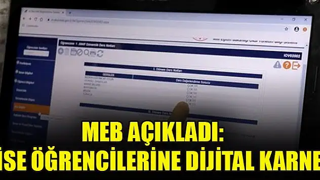 MEB açıkladı: Lise öğrencilerine dijital karne