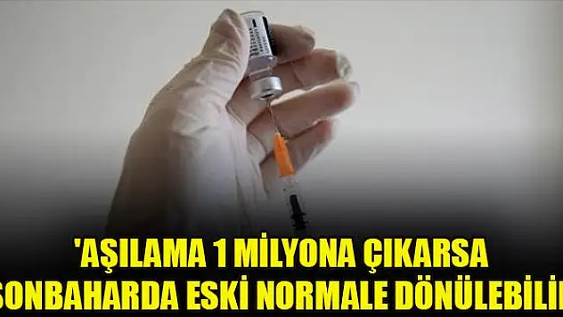 'Aşılama 1 milyona çıkarsa sonbaharda eski normale dönülebilir'