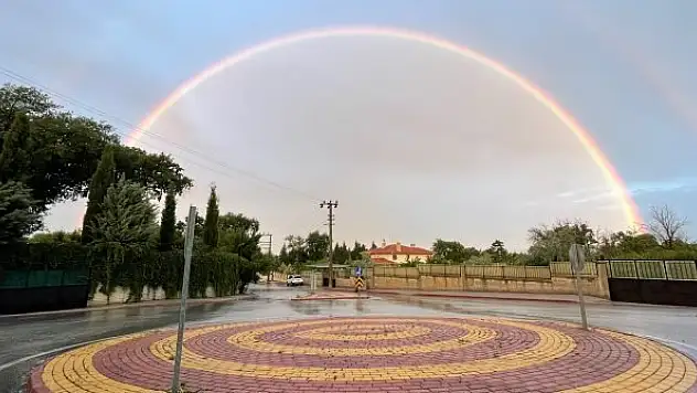 Konya'da çift gökkuşağı dikkat çekti