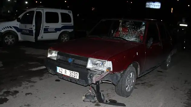 Konya'da otomobil yayaya çarptı