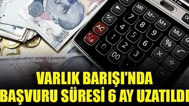 Varlık Barışı'nda başvuru süresi 6 ay uzatıldı