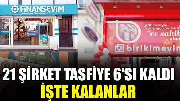 21 şirket tasfiye 6'sı kaldı! İşte kalanlar