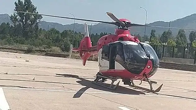 Ambulans helikopter kalp krizi geçiren hasta için havalandı