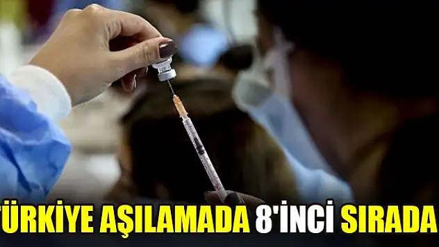 Türkiye aşılamada 8'inci sırada