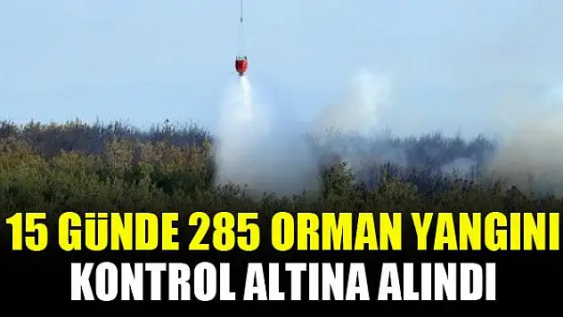 15 günde 285 orman yangını kontrol altına alındı