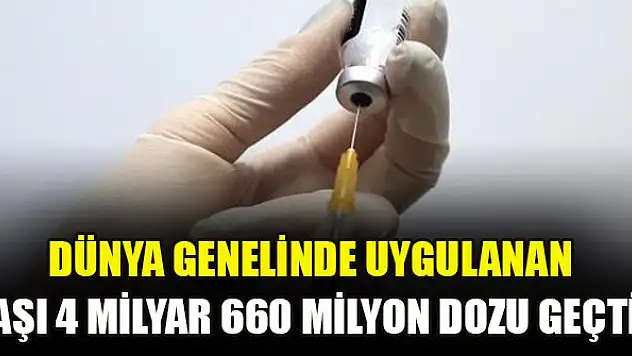 Dünya genelinde uygulanan aşı 4 milyar 660 milyon dozu geçti