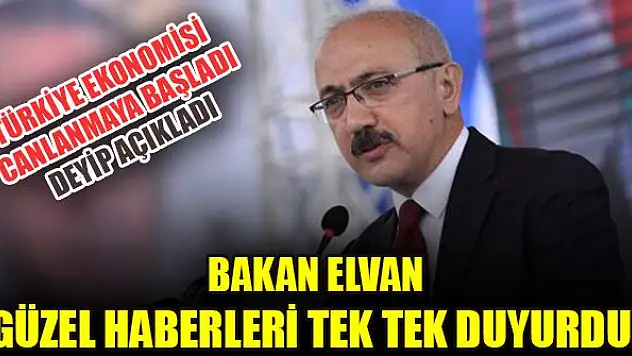 Bakan Elvan güzel haberleri tek tek duyurdu! Türkiye ekonomisi canlanmaya başladı deyip açıkladı