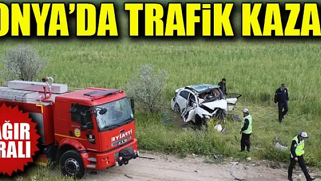 Konya'da otomobil şarampole devrildi: 2 yaralı