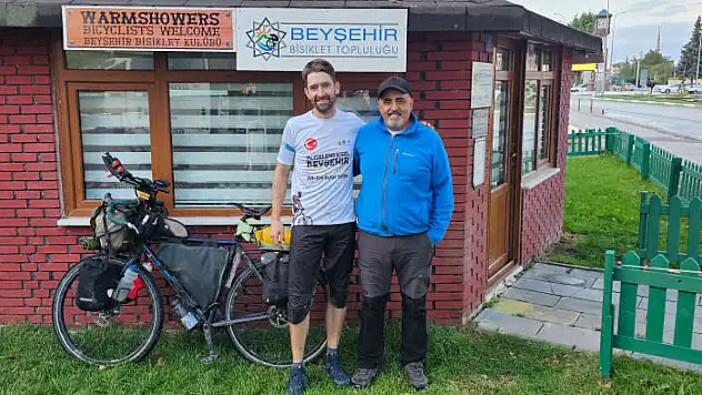ABD'li pedaldan Beyşehir'e tam not: 6 aylık Avrupa turunda mola yeri Konya oldu