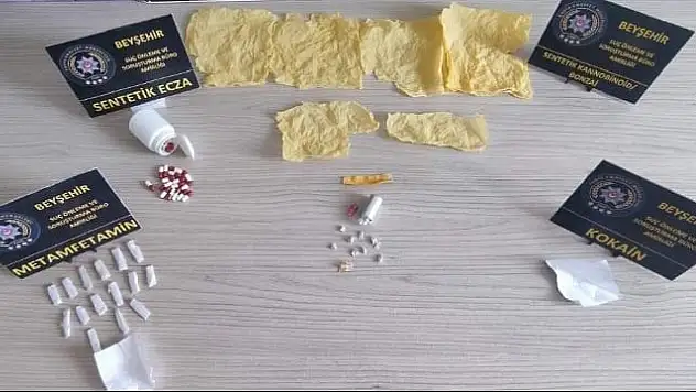 Beyşehir'de uyuşturucu operasyonu: Çok miktarda madde ele geçirildi