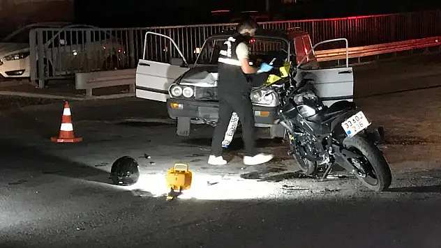 Konya'da otomobille çarpışan motosiklet sürücüsü ağır yaralandı