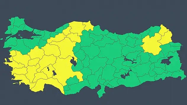 Konya dahil birçok ile sarı kodlu uyarı