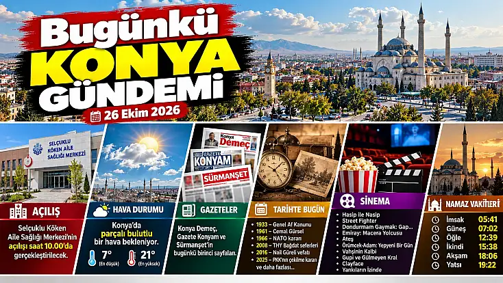 Bugünkü Konya gündemi (26 Ekim 2026)