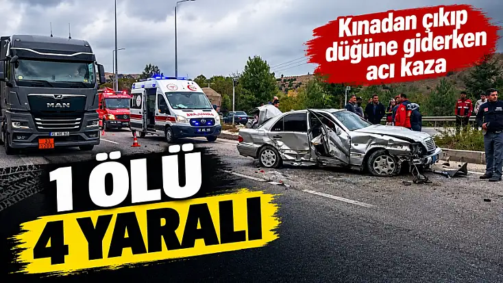 Kınadan çıkıp düğüne giderken acı kaza: 1 ölü, 4 yaralı