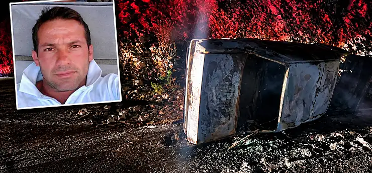 Otomobil alev alev yandı, sürücünün cansız bedeni 30 metre ötedeki uçurumda bulundu