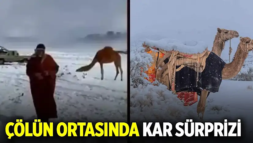 Çölün ortasında kar sürprizi