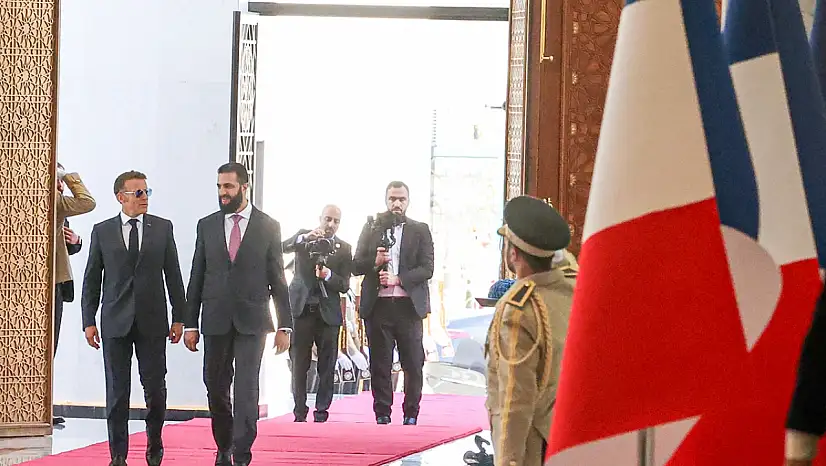 Fransa Cumhurbaşkanı Macron Suriye'de: Ahmed Şara ile Halk Sarayı'nda buluştu