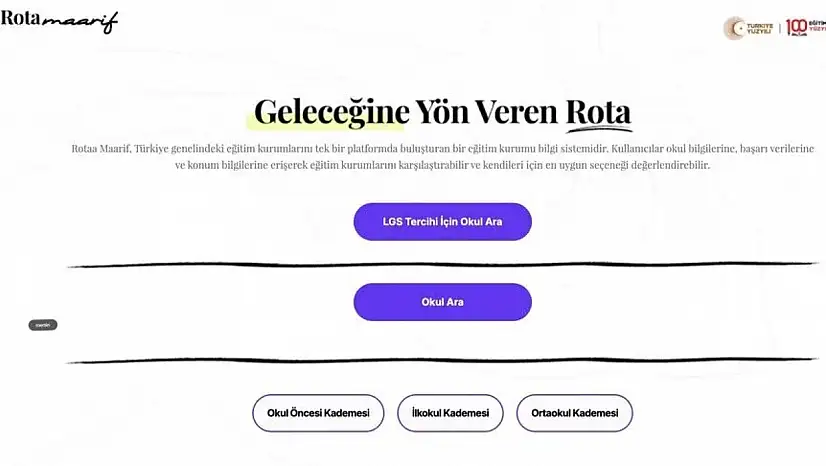 MEB, LGS tercihleri için Rota Maarif platformunu açtı