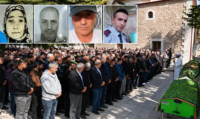 Feci kazada ölen 4 kişiye Konya'da hüzünlü veda