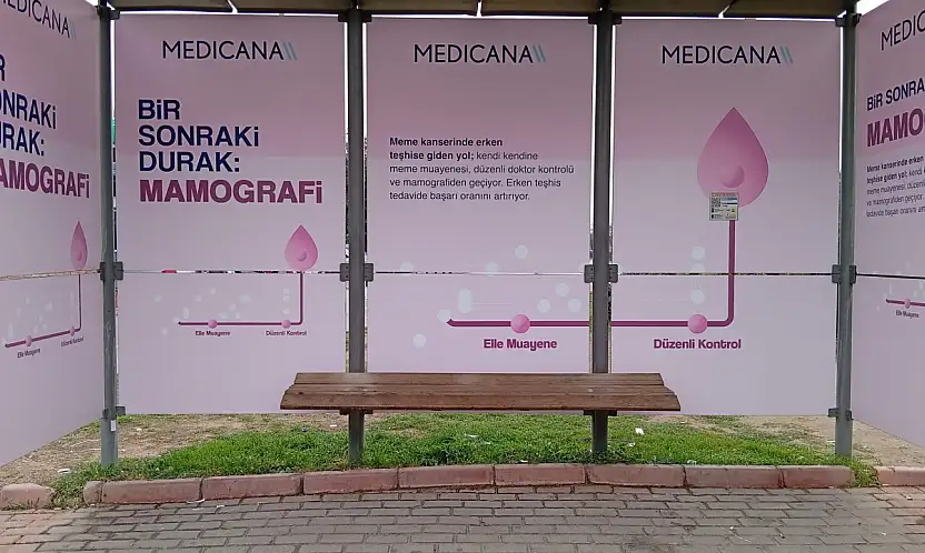 Konya'da dikkat çeken durak: Bir sonraki durak mamografi!