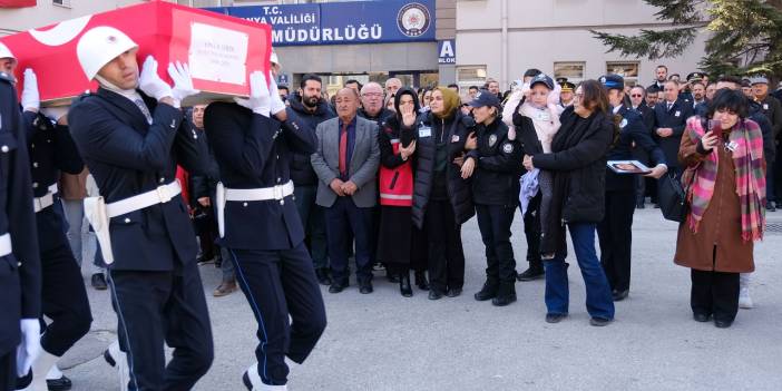 Konya'da şehit olan polis memuru Onur Şirin için tören düzenlendi