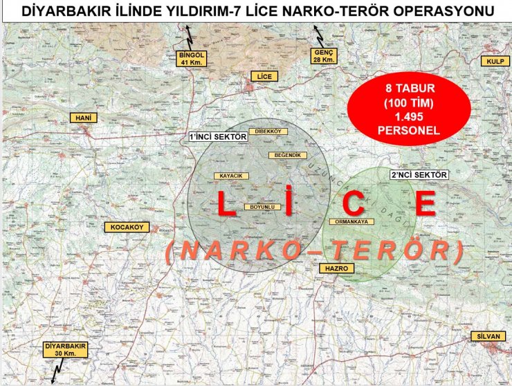Diyarbakır'da 'Yıldırım-7 Lice Narko-Terör Operasyonu' başlatıldı
