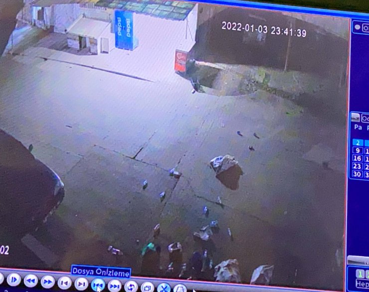 Kağıt toplayıcısı kadına sokak köpeğinin saldırması kamerada