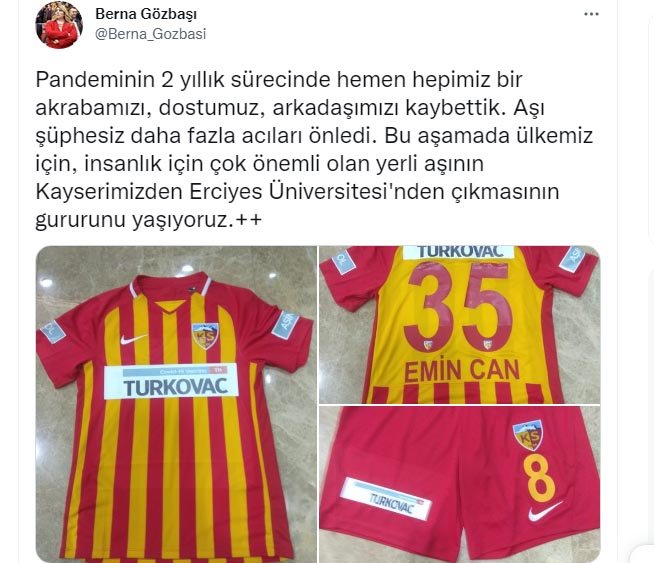Kayserispor, Altay maçına Turkovac yazan formayla çıkacak