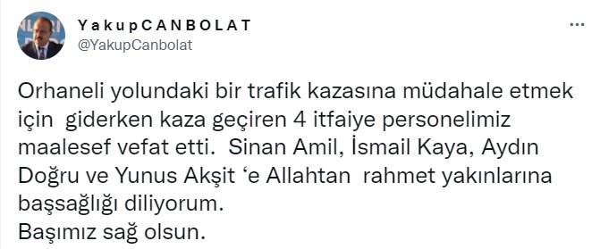 Göreve giden itfaiye aracı devrildi: 4 personel hayatını kaybetti