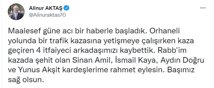 Göreve giden itfaiye aracı devrildi: 4 personel hayatını kaybetti