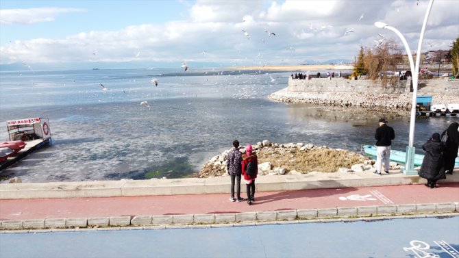 Beyşehir Gölü'nde kuraklıkla oluşan adacıklar, kış yağışlarıyla su altında kaldı