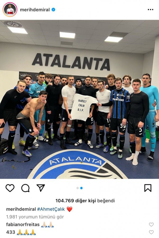 Merih Demiral ve takım arkadaşları Ahmet Çalık’ı andı