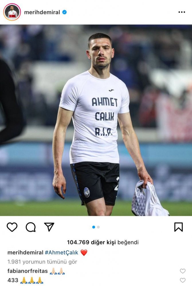 Merih Demiral ve takım arkadaşları Ahmet Çalık’ı andı