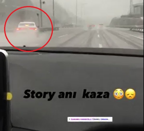 Tünel çıkışındaki kazayı arkadaki sürücü görüntüledi