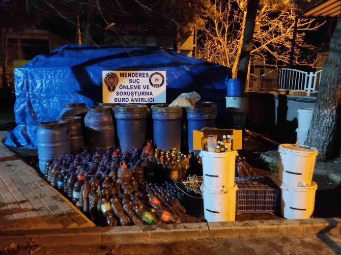 Evde sahte şarap üreten kişi gözaltına alındı