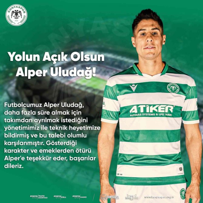 Alper Uludağ, Konyaspor’dan ayrıldı