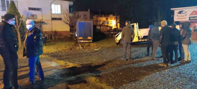Pozitif olduğunu öğrenen tır sürücüsü kaza yaptı