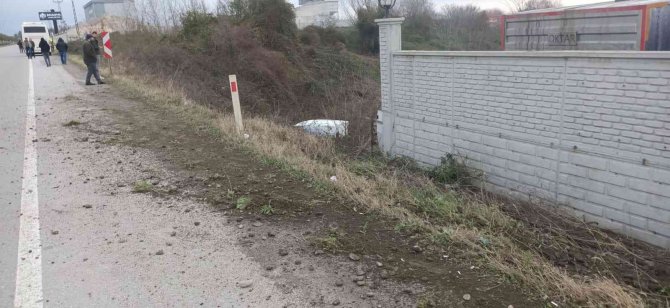 Hafif ticari araç şarampole uçtu